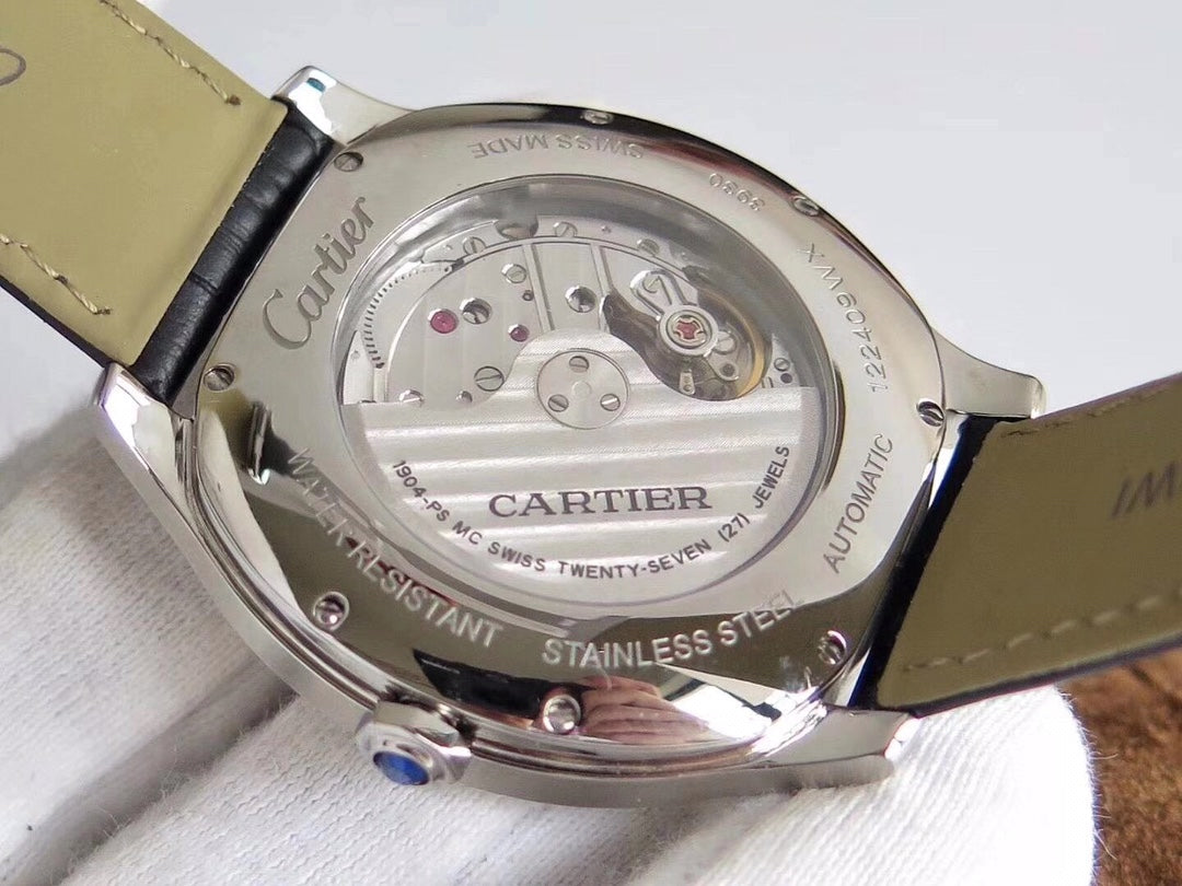 DRIVE-WSNM0009 - Grey Silver- Black Leather - Automatic - 40*41mm