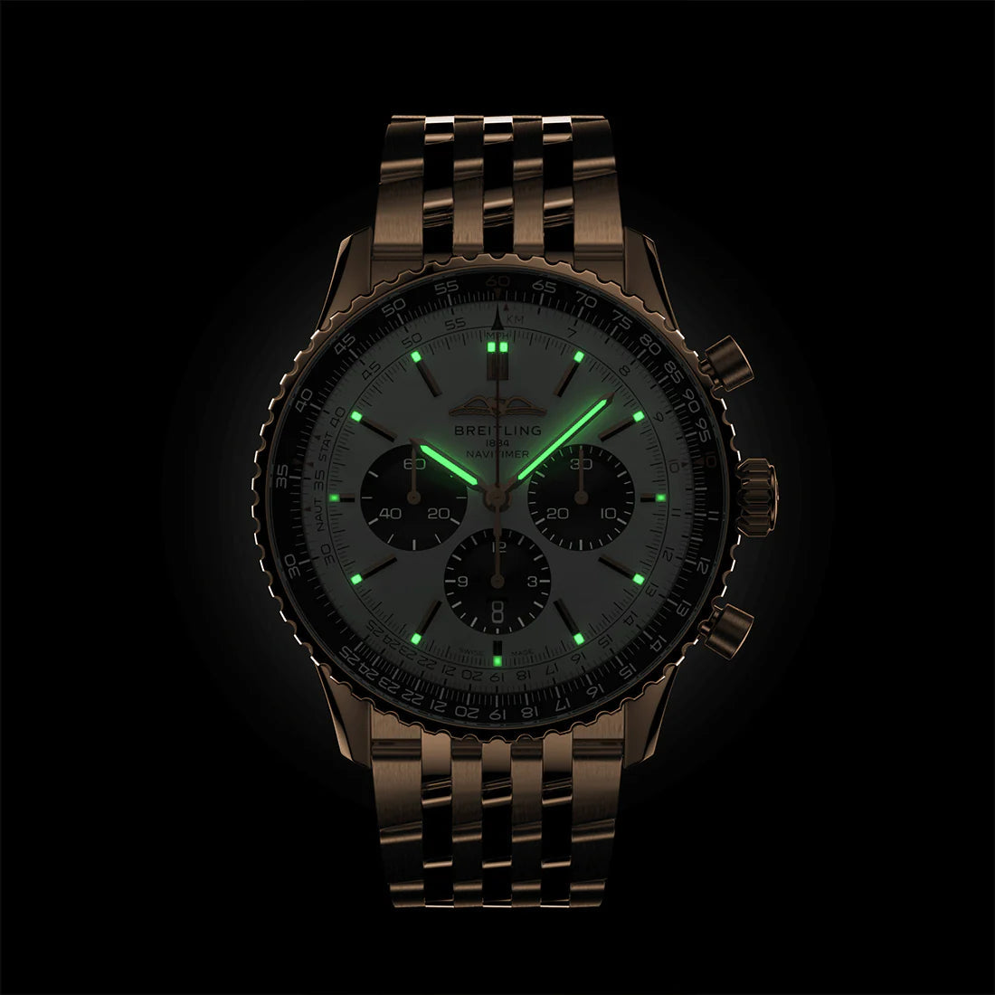 Chronograph -Silver Black- Rosegold 316L Steel - Automatic - 43mm
