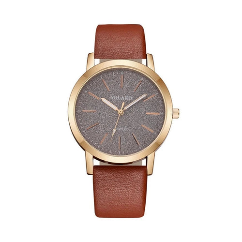LADY - Grey Yellow - Brown Rubber - Quartz - 34mm