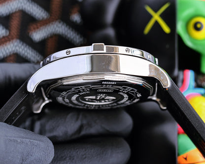 Chronograph -Silver Ceramic Green - Black Rubber - Quartz - 43mm