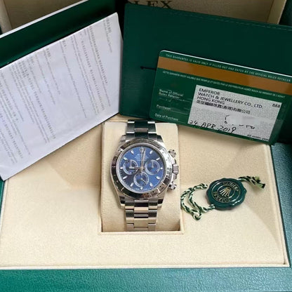 Chronograph -C-Factory -Blue - Silver 904L Steel- Automatic 4130 - 40mm