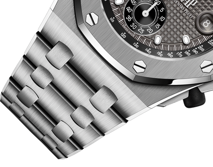 Grey OFFs - White Steel - Quartz- 43mm
