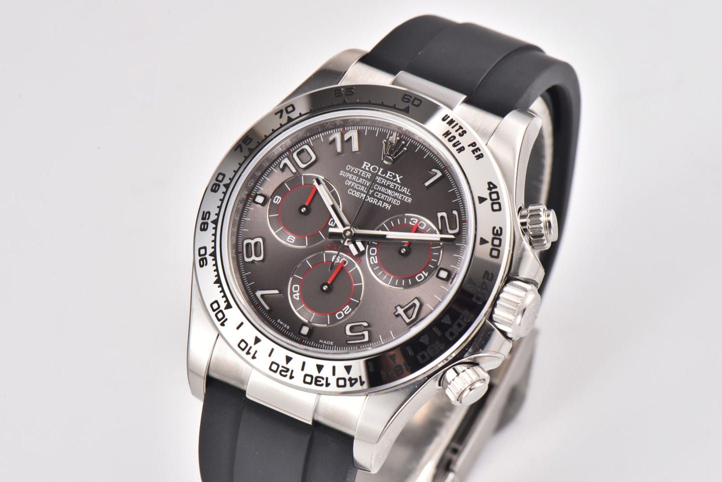 Chronograph -C-Factory -Grey Silver- Black Rubber- Automatic - 40mm