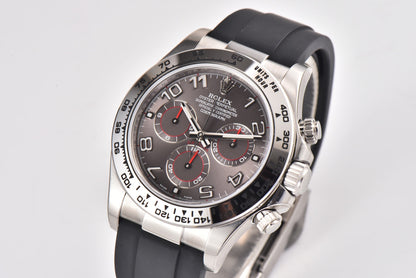 Chronograph -C-Factory -Grey Silver- Black Rubber- Automatic - 40mm