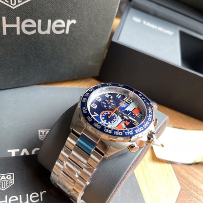 Blue - Silver 904L steel - Quartz - 41mm