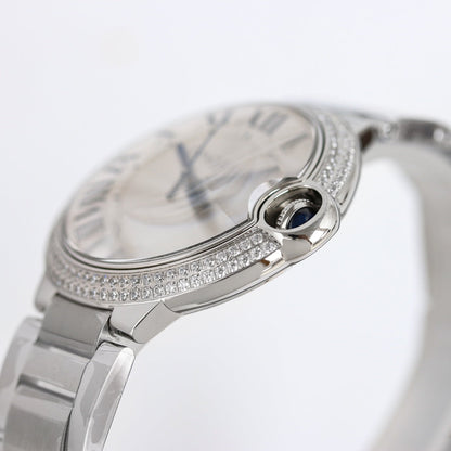 Luxury Diamond Bezel -White -White Silver - 904L Steel- Automatic - 36/42mm