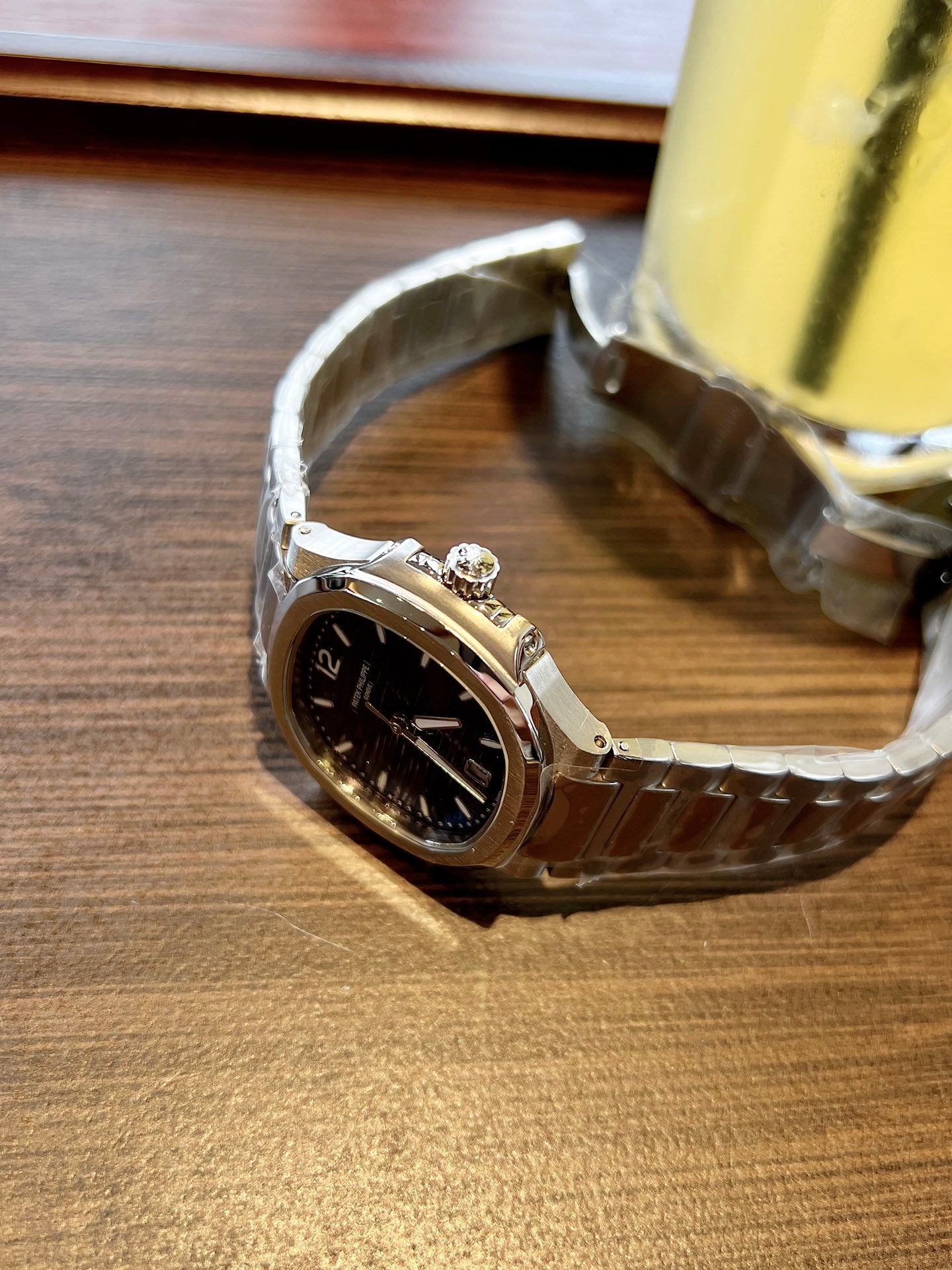 Lady - Brown - Rhinestones Bezel 316L Steel - Quartz - 35mm