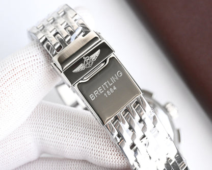 Chronograph - Blue White - Silver 316L Steel - Automatic - 42mm