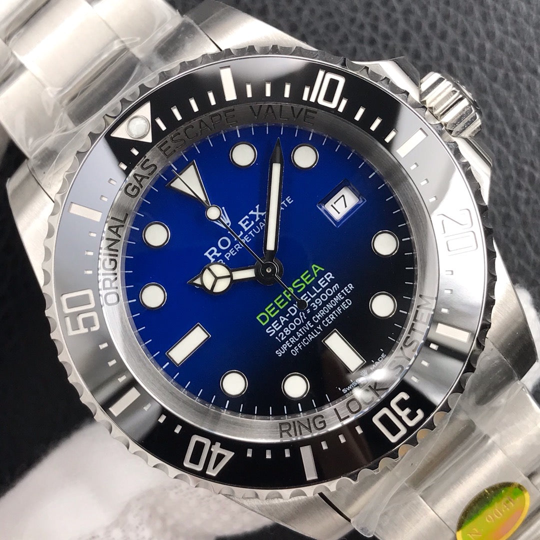 L Size - Blue Black -White 904L Steel -Automatic- 44mm